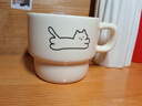 新款叠叠杯可爱卡通猫咪创意陶瓷马克杯学生家用宿舍咖啡陶瓷杯 奶油色 1个 280ml 原创小猫叠叠杯 实拍图