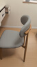卓暄阁 餐椅餐桌椅子靠背椅家用座椅轻奢软包皮椅子餐厅客厅凳子CY-04 浅灰【耐磨皮革】原木色腿 实拍图