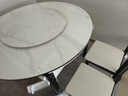 初屋 餐桌 岩板餐桌椅组合现代简约伸缩折叠圆桌家用小户型实木饭桌子 黑白色-雪山白岩板-实木椅子 1.35m 一桌六椅 实拍图