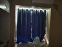 水星家纺免打孔窗帘遮光卧室全遮光布杆子全套隔音飘窗遮阳帘2.4x1.8m蓝色 实拍图