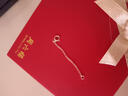 周六福（ZLF）圣诞礼物黄18K金项链延长链玫瑰金链子彩金链条可调节O字链配件T 4.5cm-0.15g-红 实拍图