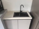 锴源岩板厨房橱柜家用简易一体不锈钢灶台柜PET门整体厨柜租房水槽柜 0.8米长单盆款【可选左右】 实拍图