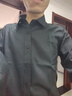 罗蒙（ROMON）纯色商务职业正装男士衬衫工装男装长袖衬衣男CS108黑色L 实拍图