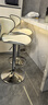 椅品汇（yipinhui）酒吧台椅子升降家用高脚凳轻奢桌高靠背旋转现代简约前台收银座椅 【高款-纳帕仿皮】米色 加大底盘-3级气杆 实拍图
