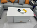 仕宇 多功能茶几餐桌一桌多用折叠升降中小户型茶几电视柜组合套装 1.2米实木板茶几白色玻璃 实拍图