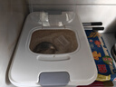 京东物流 家用翻盖装米桶五谷杂粮密封桶防虫防潮食品级密封桶 透明白 53斤 实拍图