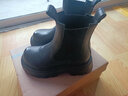 AI真皮烟筒靴女2025秋冬季新款女鞋短靴厚底马丁靴棉皮鞋加绒女靴子 黑色【单里款】ZZM22397 36 实拍图