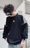 adidas廓形法式毛圈布运动圆领卫衣套头衫男装秋季阿迪达斯三叶草 黑色   3XL 实拍图