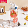 希乐运动水杯男女tritan材质健身水杯大容量网红学生塑料杯2.0L莲花红 实拍图