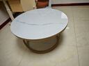 睢尚美（SUISHANGMEI）意式极简岩板茶几简约现代客厅圆形小茶几家用小户型创意茶桌角几 A款岩板圆80雪山白+金架 实拍图