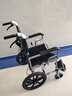 长寿泉 轮椅折叠老人轻便旅行手推车带坐便器可全躺老年人家用医用代步 轻便折叠小轮款【固定扶手】CSQ-L16 实心轮 实拍图