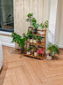 小匠材阳台花架落地式客厅花架阳台花盆架置物架花架子3层宽50茶色 实拍图