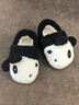 朴西熊猫儿童棉拖鞋冬季男童女童宝宝室内家用防滑保暖包跟棉鞋女 熊猫黑 32 【210mm】 实拍图