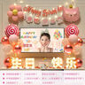 多美忆 生日场景布置女孩生日气球装饰周岁快乐室内布置成人粉色亮片1对 实拍图