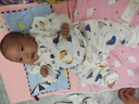 婧麒（JOYNCLEON）婴儿连体衣新生儿衣服秋冬保暖夹棉哈衣满月宝宝内衣纯棉连体衣 大树蓝【优选精梳棉】 90cm 实拍图