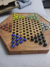 御圣 跳棋玻璃珠跳跳棋木质跳棋盘早教启蒙亲子益智游戏跳棋 特大号六角型跳棋【玻璃套装】 实拍图