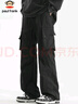 大嘴猴（paul frank）工装裤男士秋冬季直筒裤子男宽松户外休闲裤男裤 黑色 2XL 实拍图