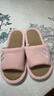 俞兆林亚麻棉麻拖鞋男女条纹轻便简约居家四季拖鞋 YR008 粉色 36/37 实拍图