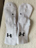 安德玛（Under Armour）篮球袜 吸汗防滑透气加厚袜 冬季运动袜男女款 白色M码三双装 实拍图