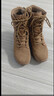3514作战靴男训练鞋高帮战术靴侧拉链男靴新式棕色户外沙漠靴 棕色 40 实拍图