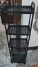 碳钢小推车零食架零食置物架收纳架客厅置物架落地架子储物架货架 五层黑【环保pp材质】加大加厚 实拍图