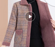 婉荷中老年女装气质加绒加厚外套翻领格子棉衣大衣中年妈妈短棉袄棉服 实拍图
