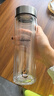 希诺（heenoor）抗菌玻璃杯双层防烫办公车载水杯男高档泡茶杯子XN-9607K 410mL 实拍图