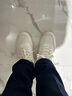 安踏男鞋板鞋小白鞋子男士运动鞋春季皮面防泼水厚底增高减震休闲鞋 【厚底减震小白鞋】象牙白/芯片灰-1 42.5 (265mm) 实拍图
