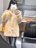 FHHUABD韩女托卡 2025新款进口皮草外套托斯卡纳羊皮毛一体大衣女中长款 奶油白 L 晒单实拍图