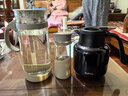 miGo 玻璃杯女士水杯花茶杯泡茶杯子随手杯带硅胶杯套 带提绳 情侣杯 320ML浅墨灰 320ml 实拍图