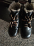 达芙妮马丁靴女牛皮英伦粗跟女靴加绒短靴女鞋子 4022605335 厚绒黑 37  实拍图