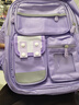 靓宝宝库洛米三到六女孩小学生减负护脊大容量一年级二女童轻便儿童书包 小号紫色(不含补习袋不含文具盒) 实拍图