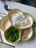 COOKSS 宝宝餐盘硅胶婴儿学吃饭分格儿童餐具辅食碗餐盘带吸盘 双拼绿 实拍图