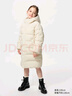 优衣库童装男童女童高级保暖羽绒大衣外套长款羽绒服478153 01 乳白色 160 实拍图