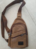 2025新款休闲包男包帆布胸包单肩包时尚斜挎包男款户外运 棕色 实拍图