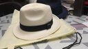Mr DUCK匠人手工编织帽 白色巴拿马草帽男女礼帽 大帽檐大头围防晒遮阳帽 MS186109-米白色 （经典款大边） M（适合56-58cm头围） 实拍图