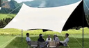 野徒者天幕黑胶帐篷天幕户外野外露营装备全套遮阳棚蝶形八角天幕旅行 5*4.3米/21㎡（适合10-20人） 黑胶蝶形天幕 实拍图