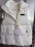 鸭鸭（YAYA）羽绒马甲女外穿秋冬新款情侣男女同款连帽马夹背心羽绒服外套 米白色 M /160(建议100-115斤) 实拍图