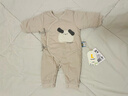童泰连体衣秋冬薄棉0-6月婴儿衣服男女宝宝家居服蝴蝶衣爬服灰色 52cm 实拍图