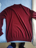 布先生明星同款秋冬季可机洗纯羊毛衫男士毛衣 酒庄红 XL-180 实拍图