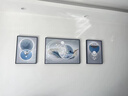 Sixpoetry 客厅装饰画现代简约沙发背景墙壁画轻奢三联晶瓷画大气高档挂画 富羽纳祥（铝合金外框） 晶瓷画左右35*50+中间70*50亮面 实拍图