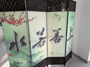 祥朗实木布艺屏风隔断客厅卧室书房餐厅养生现代中式移动折屏座屏玄关 1.8米高x0.5米宽双面图案一扇 实拍图