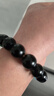 金石灵天然黑曜石手串男女款水晶手链海蓝宝五行补水佛珠转运珠生日礼物 黑曜石手链12毫米 实拍图
