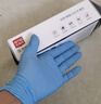 安美尚一次性丁腈手套加厚 耐油耐酸碱 检查实验室工作100只/盒 蓝色 L码 实拍图