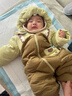 巴拉巴拉童装婴儿连体衣假两件连体羽绒服宝宝衣服冬加厚男童女童儿童 黄绿41122-白鸭绒 80 cm-充绒量88g 实拍图