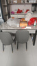 丰舍 餐桌 可变圆桌伸缩折叠实木岩板餐桌椅组合现代轻奢餐桌餐厅饭桌 黑灰色-12MM意大利灰-椅子备注 【1.50米】 一桌8椅 实拍图
