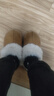 水星家纺拖鞋棉拖鞋 冬季居家出行情侣棉拖鞋 防滑大底高密毛绒显高拖鞋 冬日恋语【棕色】 38 【适合38-39码】 实拍图