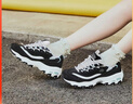 斯凯奇（Skechers）女鞋秋冬小白鞋蕾丝休闲运动熊猫鞋黑色增高厚底老爹鞋11959 黑色/白色/BKW 38 实拍图