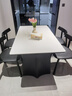 AUGUSTE奥古斯特黑色实木餐桌家用长方形轻奢高级感2025新款复古岩板餐桌 1.4米+4椅(飞鸦全托底板餐桌) 实拍图