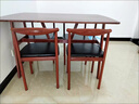 莱美汇餐桌小户型家用现代简约餐桌椅休闲快餐厅桌椅组合饭桌长方形桌子 胡桃色120*60 单桌 实拍图